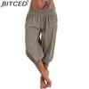 BITCED Summer Women Cool Trousers Casual Loose Wide Leg Plus Size Pants Comfortable Leisure Pants