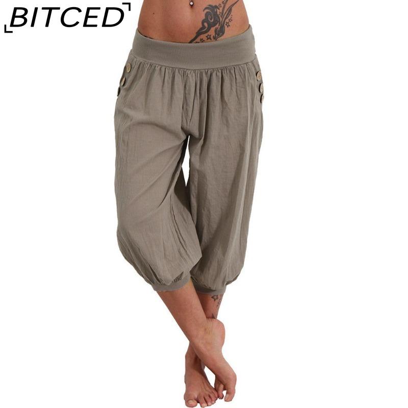 BITCED Summer Women Cool Trousers Casual Loose Wide Leg Plus Size Pants Comfortable Leisure Pants