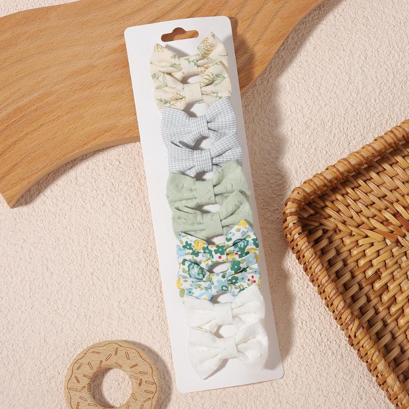 1 Set Fabric Printed Bow Hair Clips Suitable Children Girls Teenagers Party Decoration Clips Girls Baby Hair Accessories Gifts
