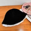 Early autumn lace knitted pot hat female winter face small cute big head circumference warm bucket hat wool hat