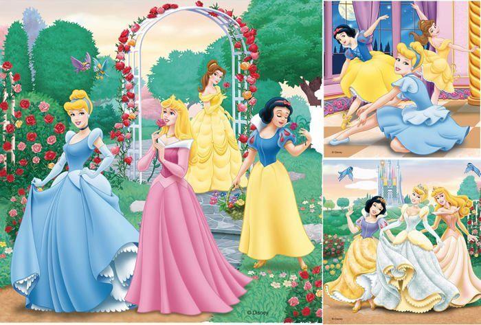 Puzzles 3x49 pièces Disney Princesses, Dès 5 ans, Ravensburger