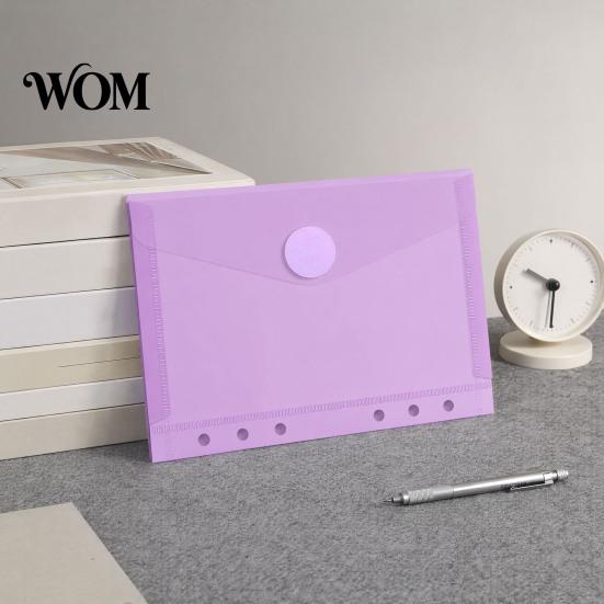 Büro-Dokumentenaufbewahrung Kunststoff-Aktenordner mit Beschriftungsfach, Klettverschluss Klare Langzeit-Tasche Poly-Umschlagordner, A4/A5/A6 Wasserdicht