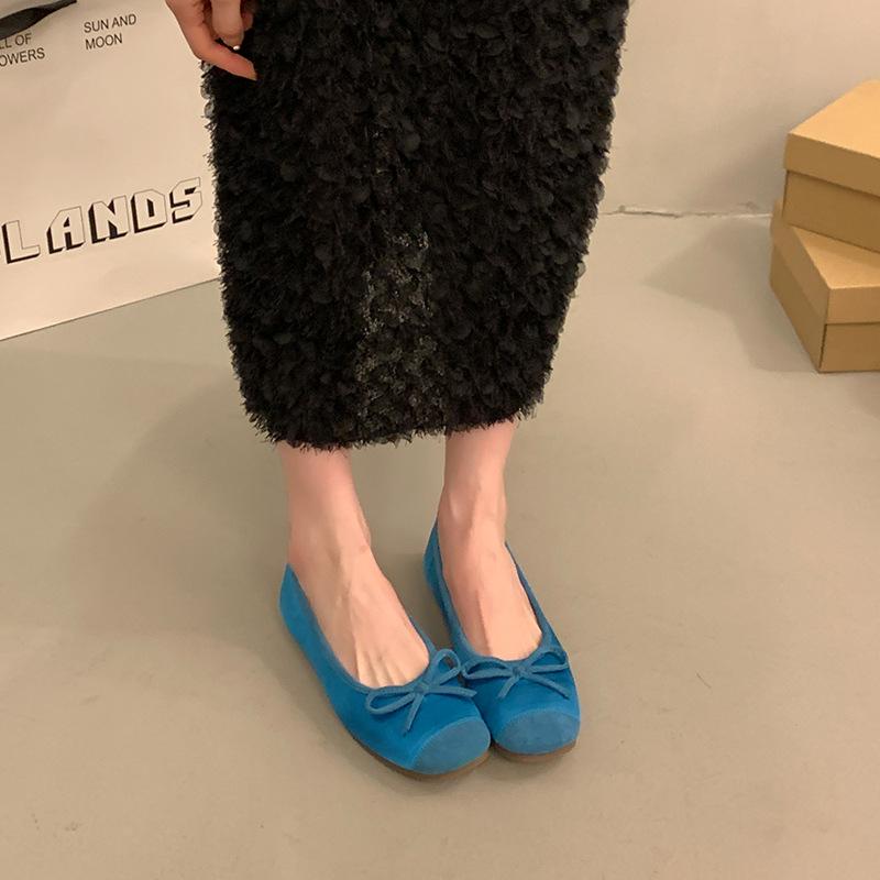 Silver Ballet Soft-soled Single Shoes for Women's 2025 Spring New French Evening Breeze Gentle Flat-bottomed Light-mouth Beanie Ladyshoes