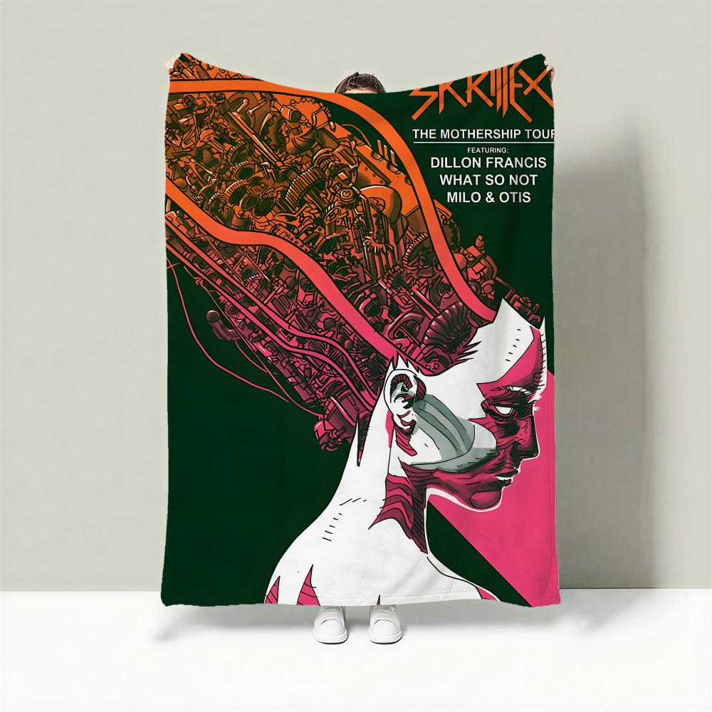 DJ S-Skrillex Throw Lightweight 240g Flannel Blanket Soft Skin-friendly for Summer Cooling 75X95CM