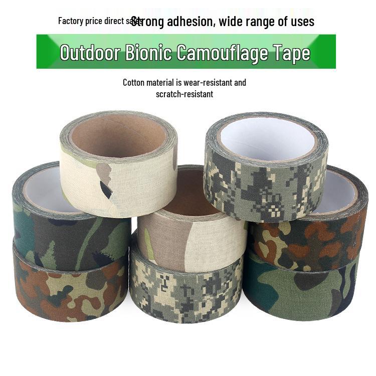 10-Meter Non-Elastic Camouflage Cotton Adhesive Tape for Outdoor Use Jungle Camouflage 5cm x 5m