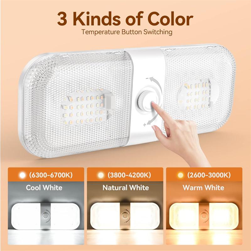 2Pcs 120Led 12-24V Car Interior Light Dome Roof Ceiling Reading Light Cabin Lights For Van Truck Rv Boat Camper Car Interior Lig