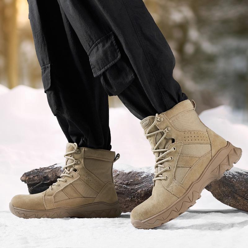 Men's Large-Size Non-Slip Fur Snow Boots - Thickened with Pure Wool for Warmth
