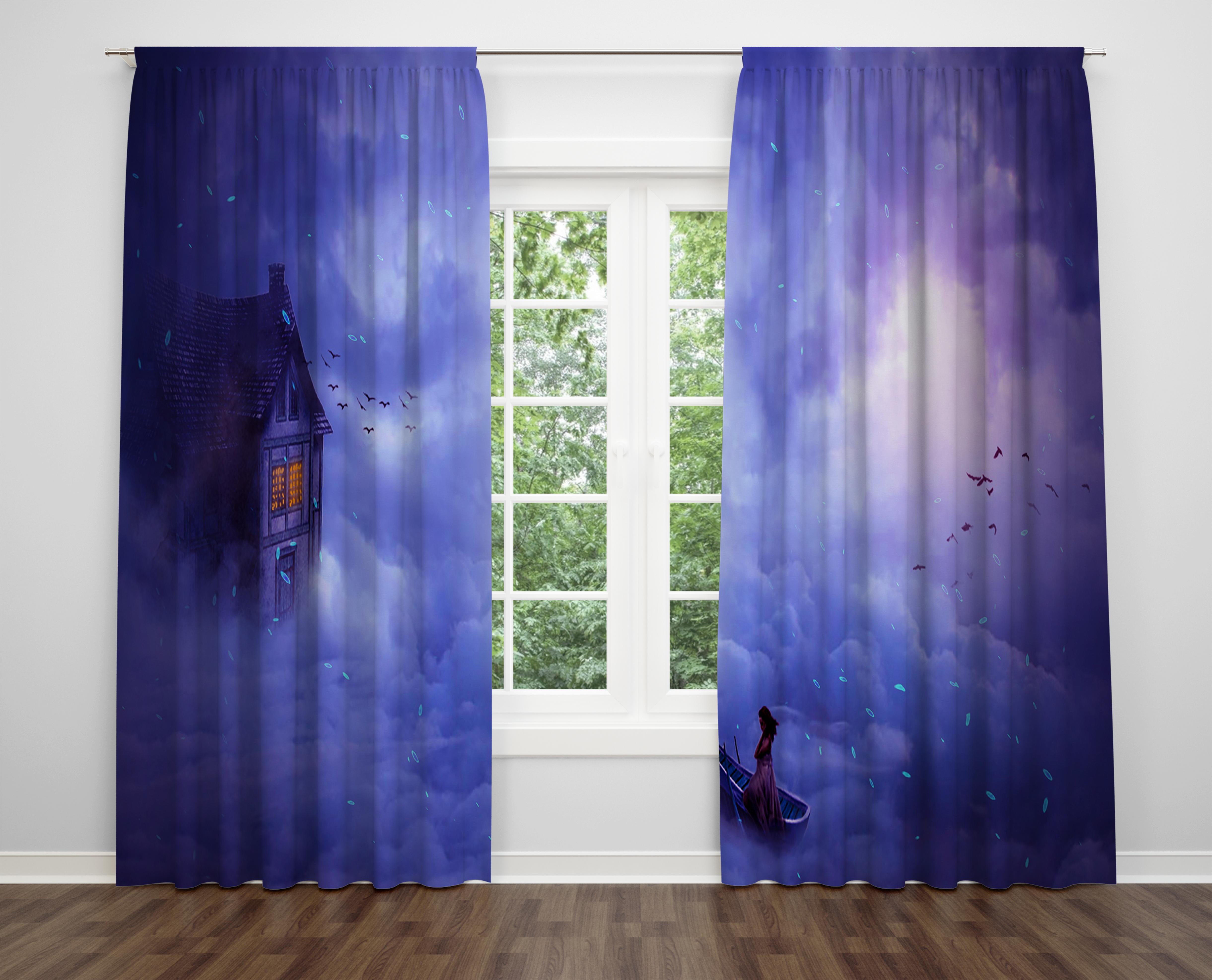 

Декоративний дизайн, високоякісна бавовняна тканина, ви можете вибрати одну або подвійну фіранку з крила 1 piece різнокольоровий