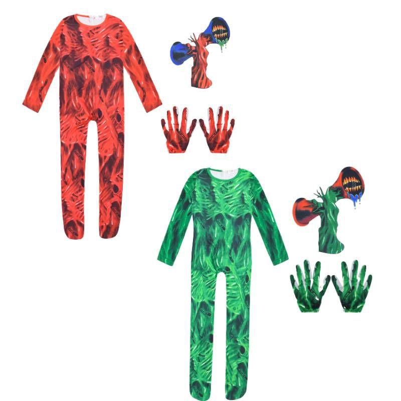 Halloween Head Siren Horror Outfit Medium Cosplay Costume Jumpsuitmask Gloves