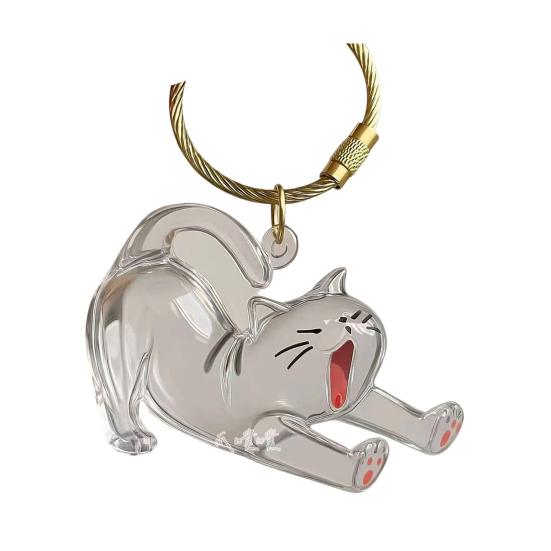 Брелок Подвеска Прозрачный Дизайн Кошки Контейнер для Шерсти Животных Брелок Подвеска для Шерсти Животных Брелок Бутылка для Хранения Шерсти Брелок