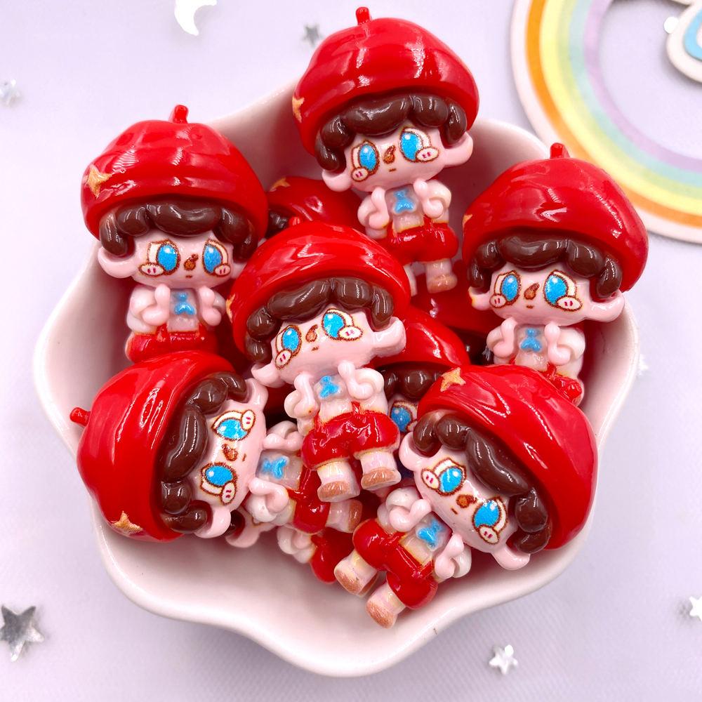 Resin Colorful Kawaii Prince Boy Princess Girl Flat Back Stone Cartoon Figurines 6PCS Scrapbook DIY Bow Decor Accessories Crafts