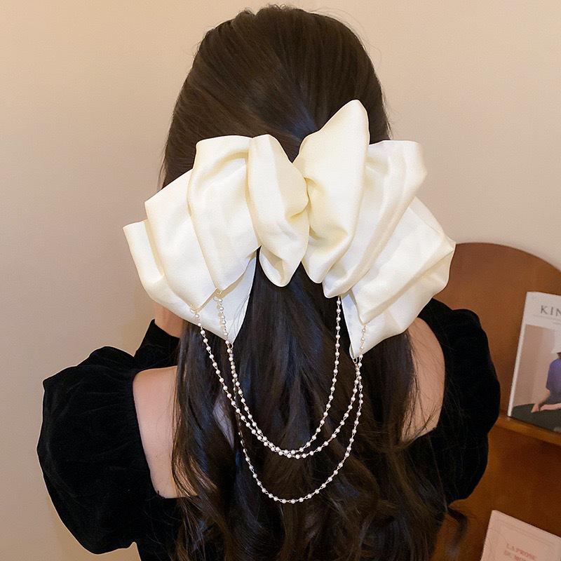 Super Feenhafte Liebe Quaste Schleife Haarspange - Koreanische Mode Plissiertes Design für Frauen