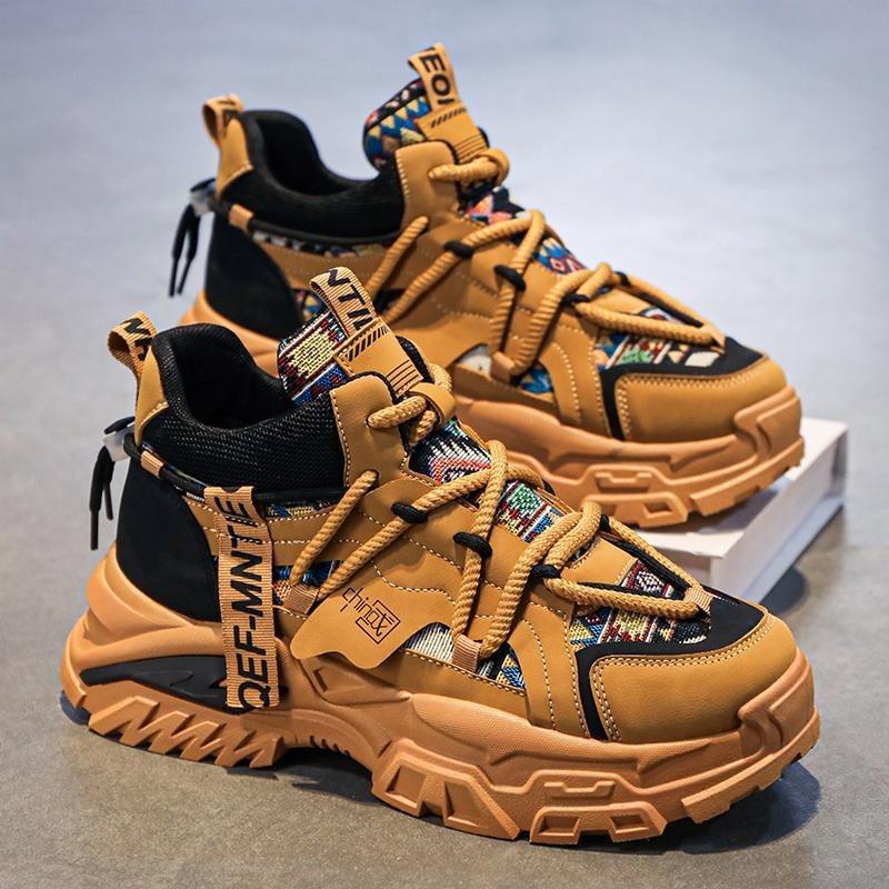 Herbst und Winter neue High-Top-Board-Schuhe Herren Freizeitschuhe Herren Mode trendige Schuhe Plateau-Sohle Nationaler Trend vielseitig