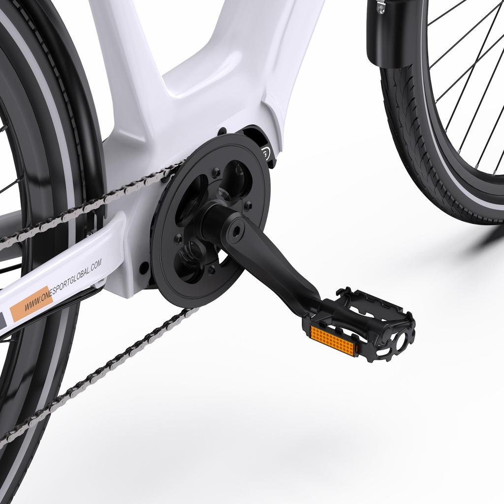 ONESPORT OT07 Electric Bike for Adults, 250W Mid-Drive Motor, 36V 14AH Battery, 90-110km Range, 25km/h City E-Bike