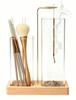 Incense Stand, Ash-Free, Hanging Type, Stylish, Wooden, Square Base, Stable, Ash-Splash Prevention Glass Cover, Candle Compatible, for Meditation, Stu