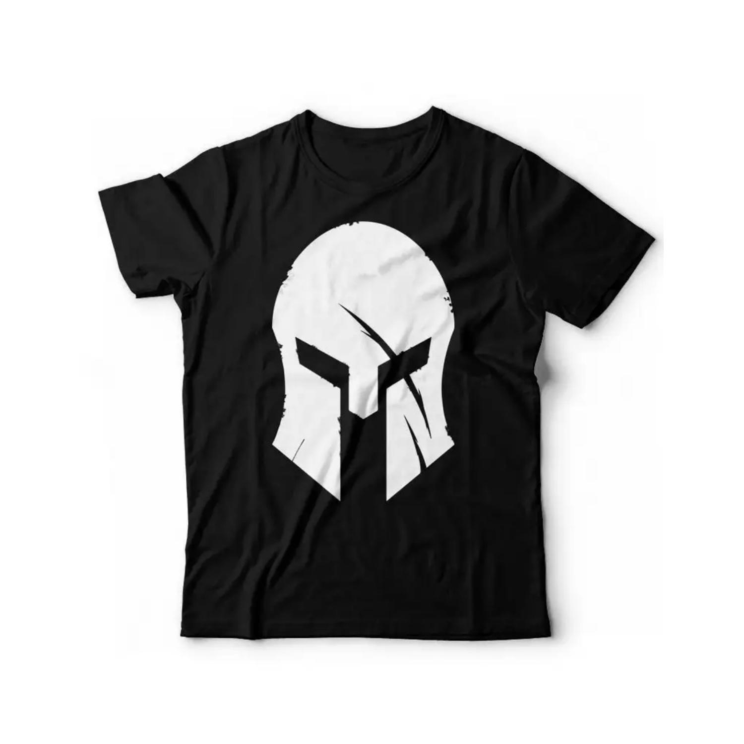 Spartan Helmet T-Shirt - Spartan Warrior Gym Training Fight T-Shirt S чёрный