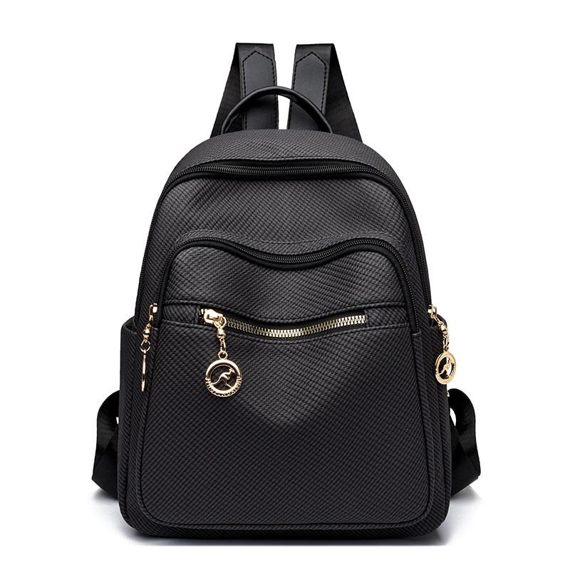 IELGY Ladies Large-Capacity Solid Color Temperament Fashion Backpack Casual Korean Simple Travel Backpack