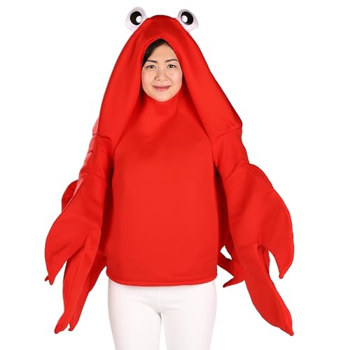 Kitamurasyokai Crab Costume, Kigurumi Costume for Adults, Halloween, Funny Cosplay, Seafood, Crustacean, Party, Event, One Size Fits All, Unisex, Red