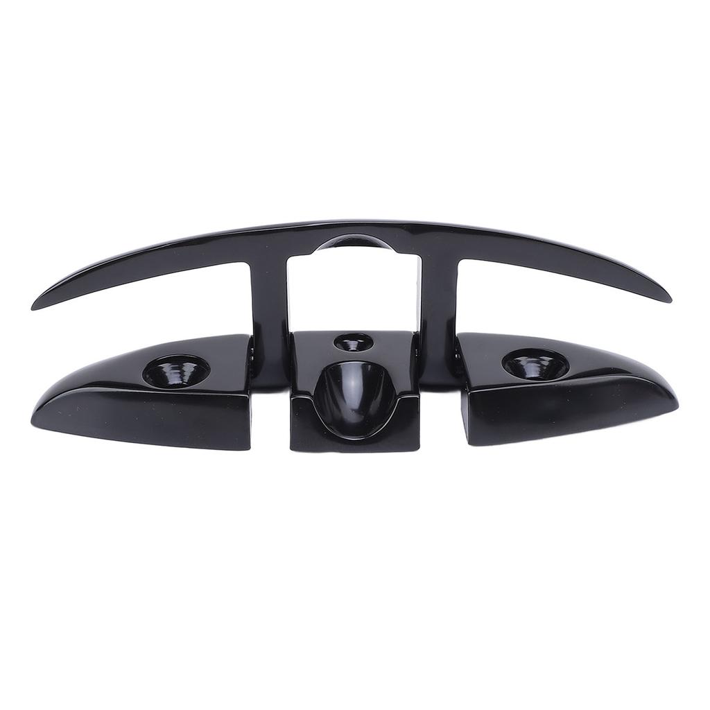 6in Boat Folding Cleat 316 Stainless Steel Marine Rope Cleats Heavy Duty Coated Black Dock Cleats for Yacht RV