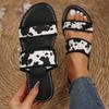 Fabryka Europa i Stany Zjednoczone nowe stopy panterka fajne kapcie lato duży rozmiar szeroki pasek krowie słowo z butami plażowymi kobiety