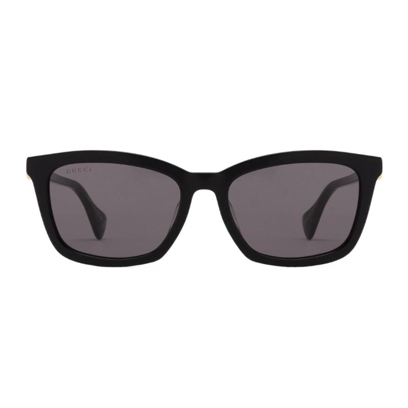GUCCI Temples Logo Rectangular Sunglasses Women’s Black