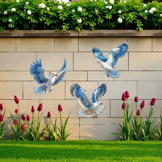 Yousheng 3 Pcs Wooden Seagull Wall Decor Coastal Beach Nautical Wall Art Realistic Sea Birds Lake House Decoration for Home Bedroom Living Room