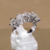Huitan Simple Stylish Design Women's Rings with 5 AAA CZ Stone Temperament Office Lady's Finger Accessories Statement Zircon