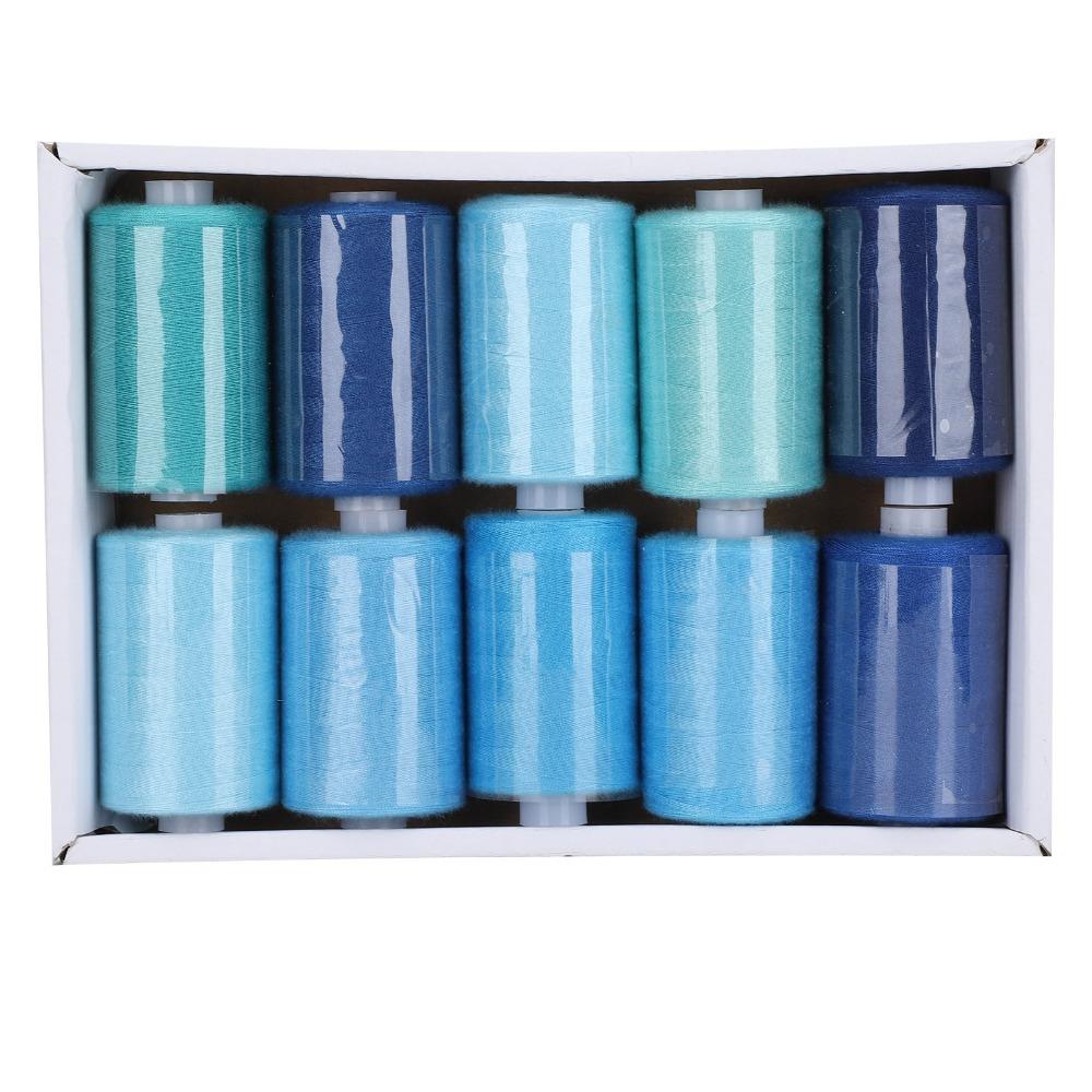 10Pcs Assorted Colors Polyester Thread Set Polyester All Purpose Threads For Sewing Machine