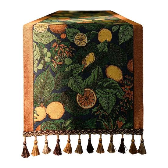 Jacquard Tischläufer Läufer, Vintage Floral Elegant Dekorativ mit Quasten für Esstisch Zuhause Party Dekor Hoch