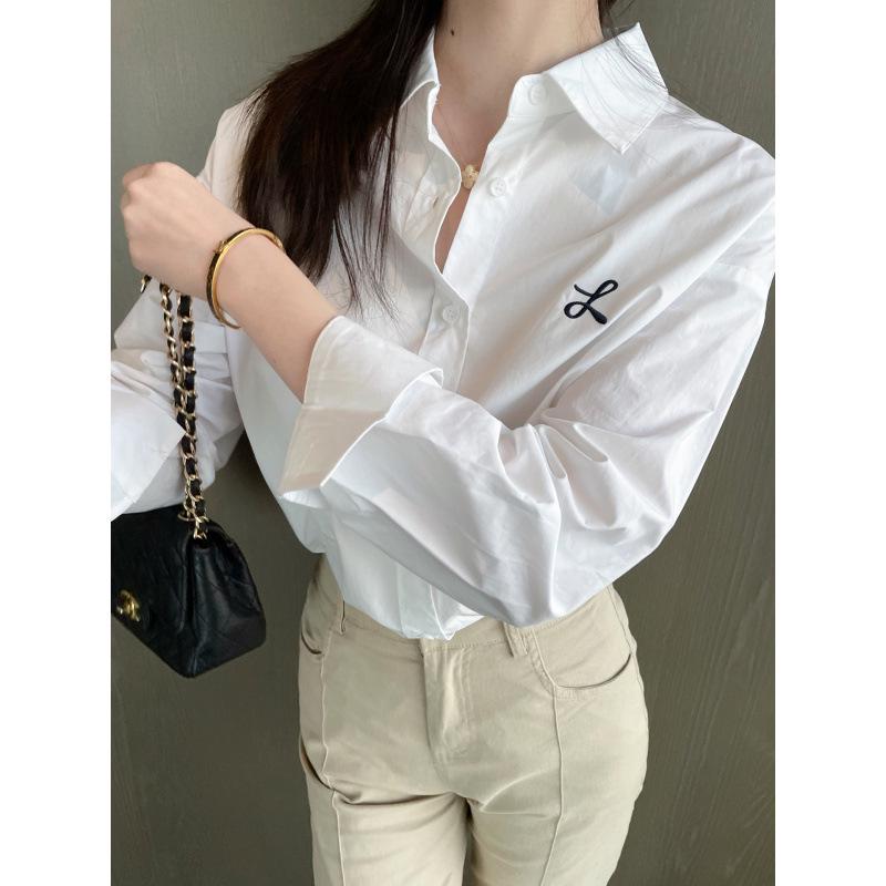 2026 Spring Long Sleeve Loose Fit Korean Style Versatile Professional Shirt 2XL белый