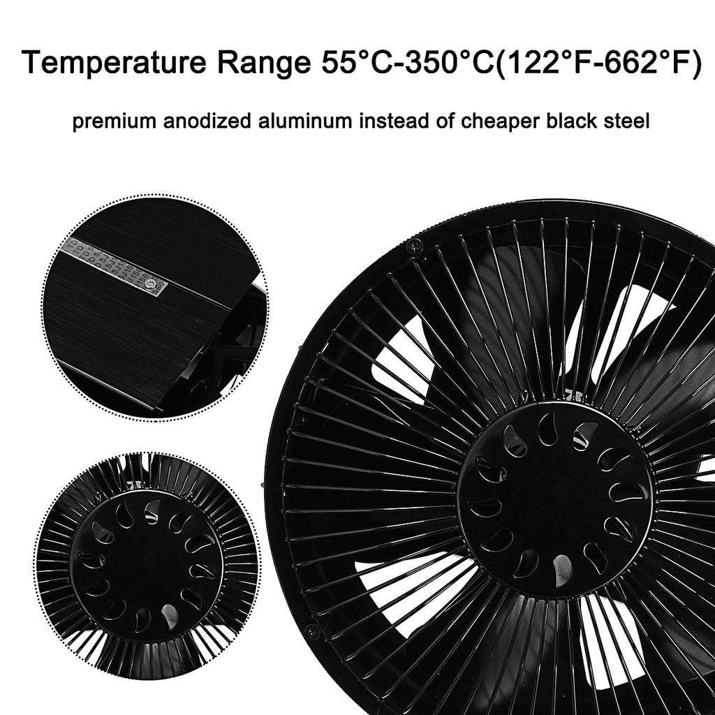 Green 5 Blades Heat Powered Stove Fan Log Wood Burner Quiet Free-standing Home Fireplace Fan Efficient Heat Distribution New