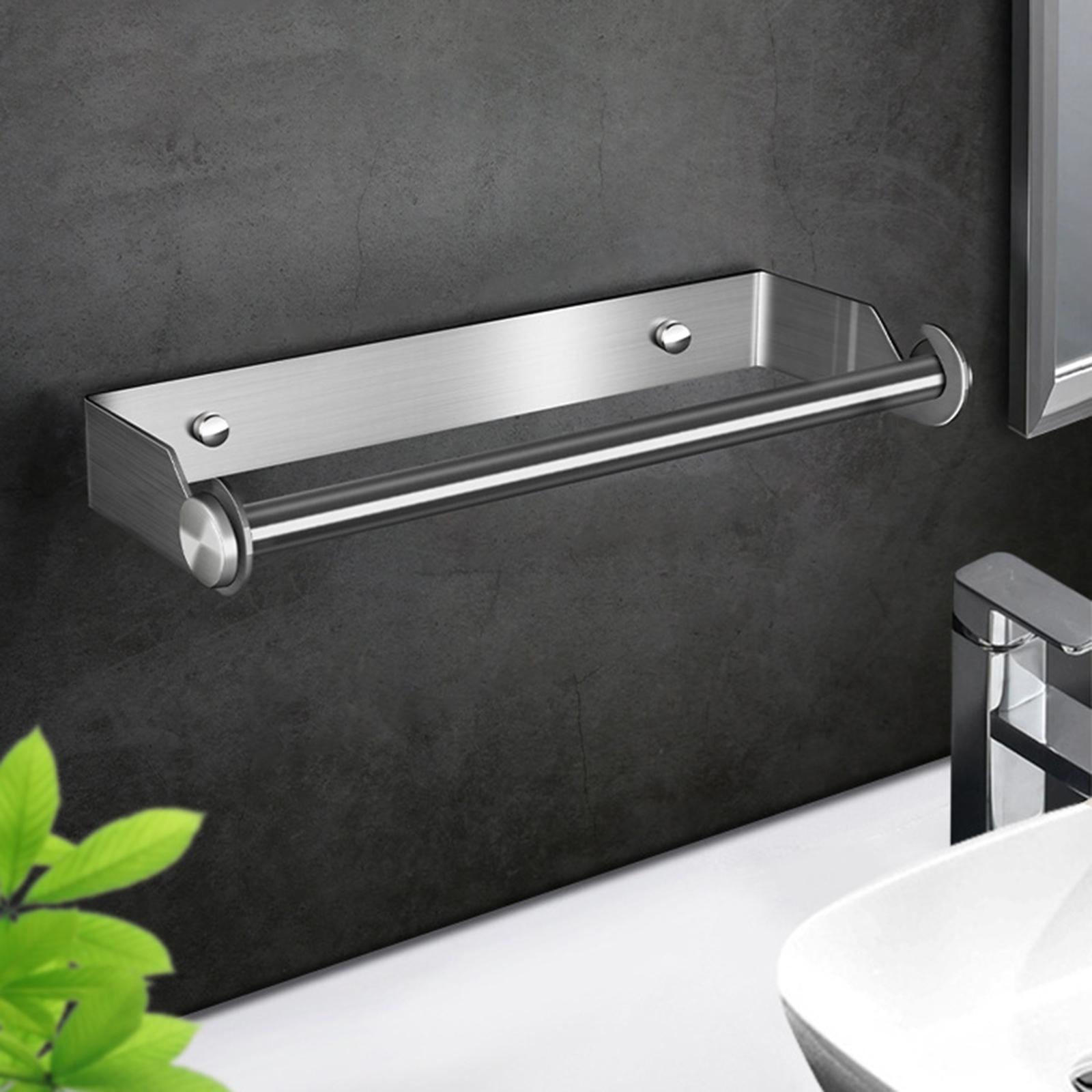 Stainless steel paper towel holder plastic film roll paper towel holder rack серебряный