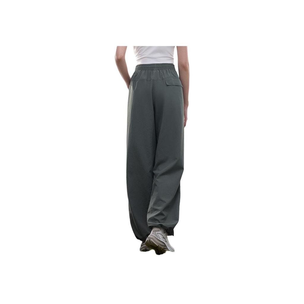 Anta Calças Esportivas de Tricô Confortáveis de Cor Sólida Resistentes à Água de Caimento Solto Calças Femininas Verde Alga 962526504-3