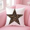 SStars plaid leopard print apples Cushion Cover Pillow Case Soft Friendly Fabric  Concealed Zipper