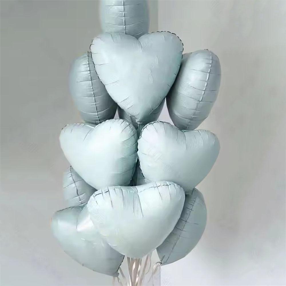 10pcs Cream Heart Foil Balloons Boho Matt Pink Blue Caramel Brown Beige Heart Balloons for Baby Shower Wedding Birthday Decor