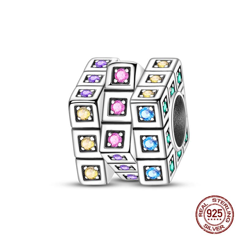 Originele Charmscopper Draaibare Rubiks Kubus Serie Bedels Kralen Passend op 3 mm Originele Armband Voor Vrouwen DIY Sieraden Cadeaus