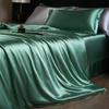 Luxury Mulberry Silk Duvet Cover Set High End Satin Solid Color Quilt Cover and Pillowcases Soft Silky King Size Comforter Cover
