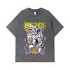 275 GSM Washed T-shirts 100% Cotton One Piece V64 Luffy Lucci Print Unisex Heavy Cotton T Shirt