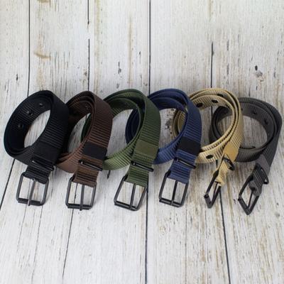 Cinto masculino com fivela de agulha, cinto de nylon com furos ajustáveis, extensão para estudantes, jeans, pulseira esportiva