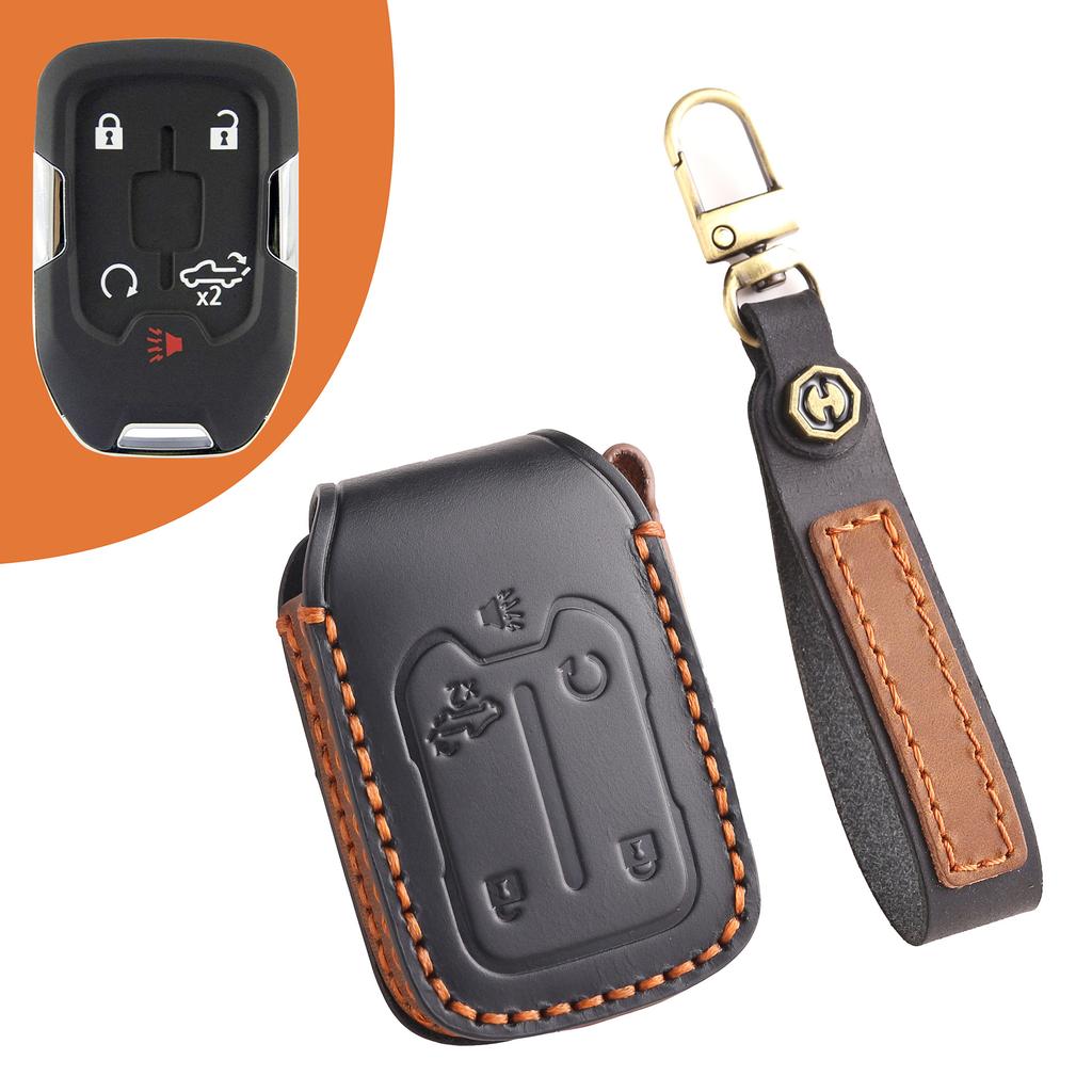 Suitable For General Purpose Gmc Pickup Truck Key Cover Suitable For Cross-Border Chevrolet General Purpose Gmc Handmade Leather Buckle Bag