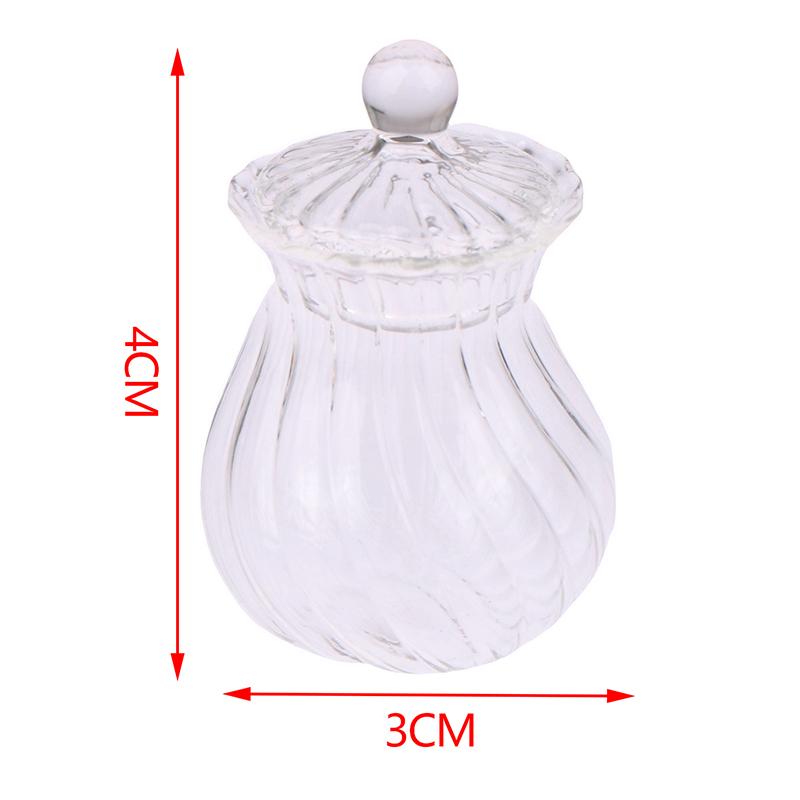 1/12 Scale Pretend Toy Dollhouse Miniature Glass Candy Jar Simulation Candy Bottle Model Toy For Dollhouse Decoration