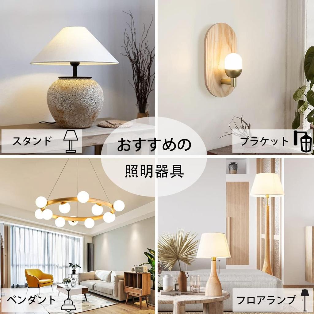 LED Light Bulb, E17 Base, 40W Equivalent, Mini Krypton Type, Wide Beam Angle, High Color Rendering, PSE Certified, Suitable for Enclosed Fixtures,