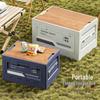 Extra Large Outdoor Storage Box: Side-Opening, Wood Lid, Foldable Camping & Car Trunk Organizer