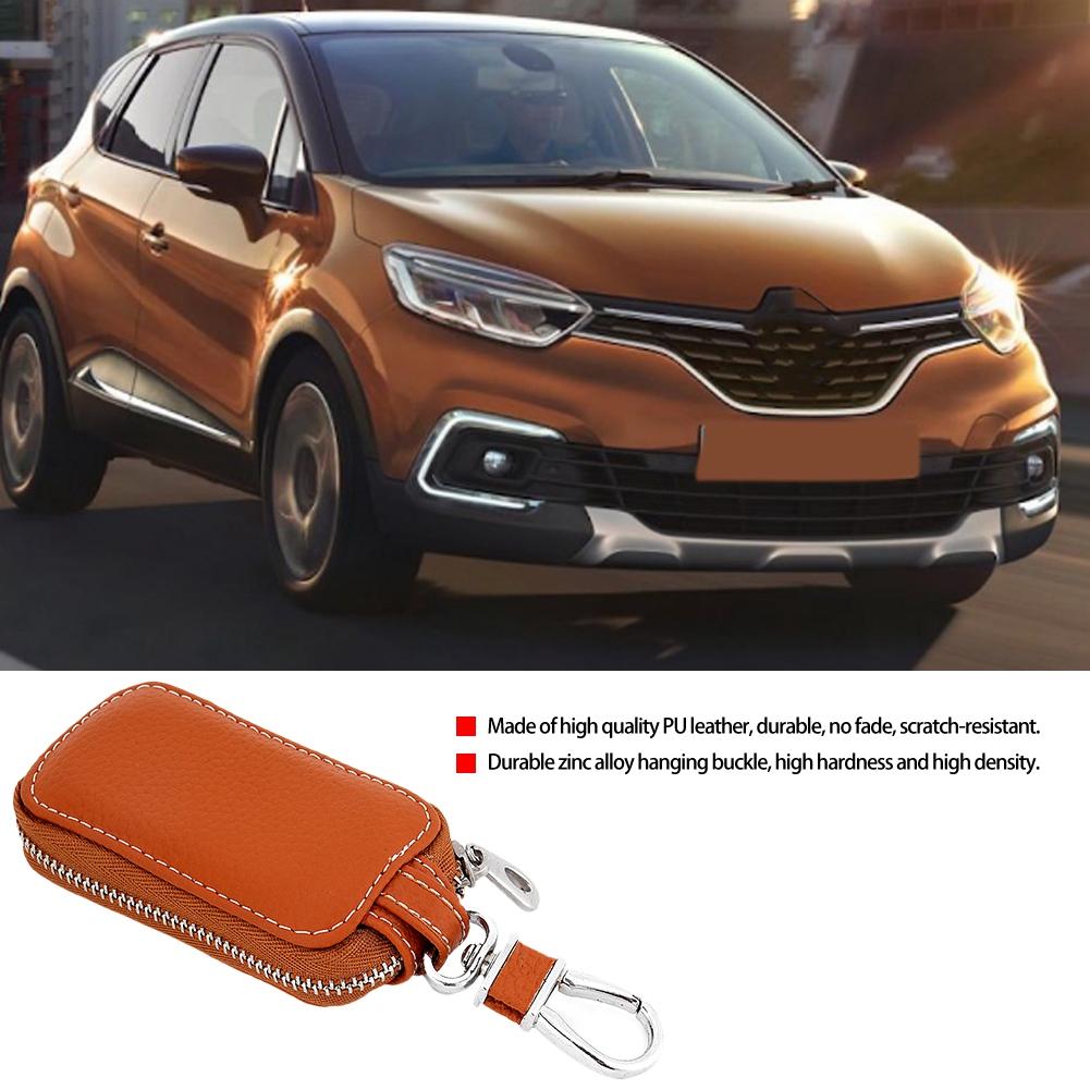 Universal PU Leather Car Remote Key Fob Bag Smart Key Holder Case (Brown)