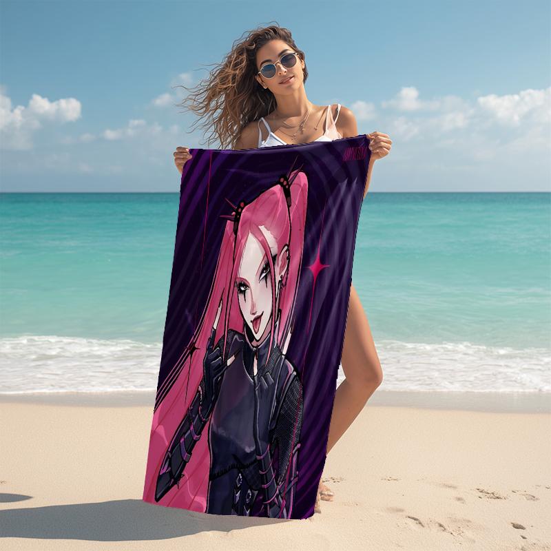 1Pc Purple Hair Rumi Artwork Beach Towel Microfiber Beach Towel Thin Absorbent For Beach Swimming Yoga Bath Sports 0917196