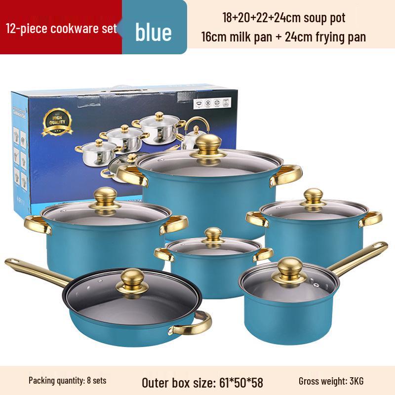 12-Piece Stainless Steel Nonstick Cookware Set