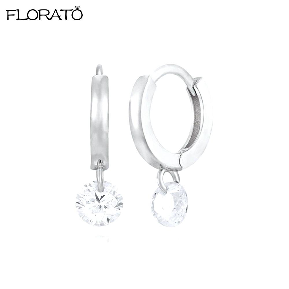

Fashion Gold Color Hoop Earrings for Women Minimalist Style 925 Silver Needle Round Zircon Drop Earrings Stacked Wear Jewelry