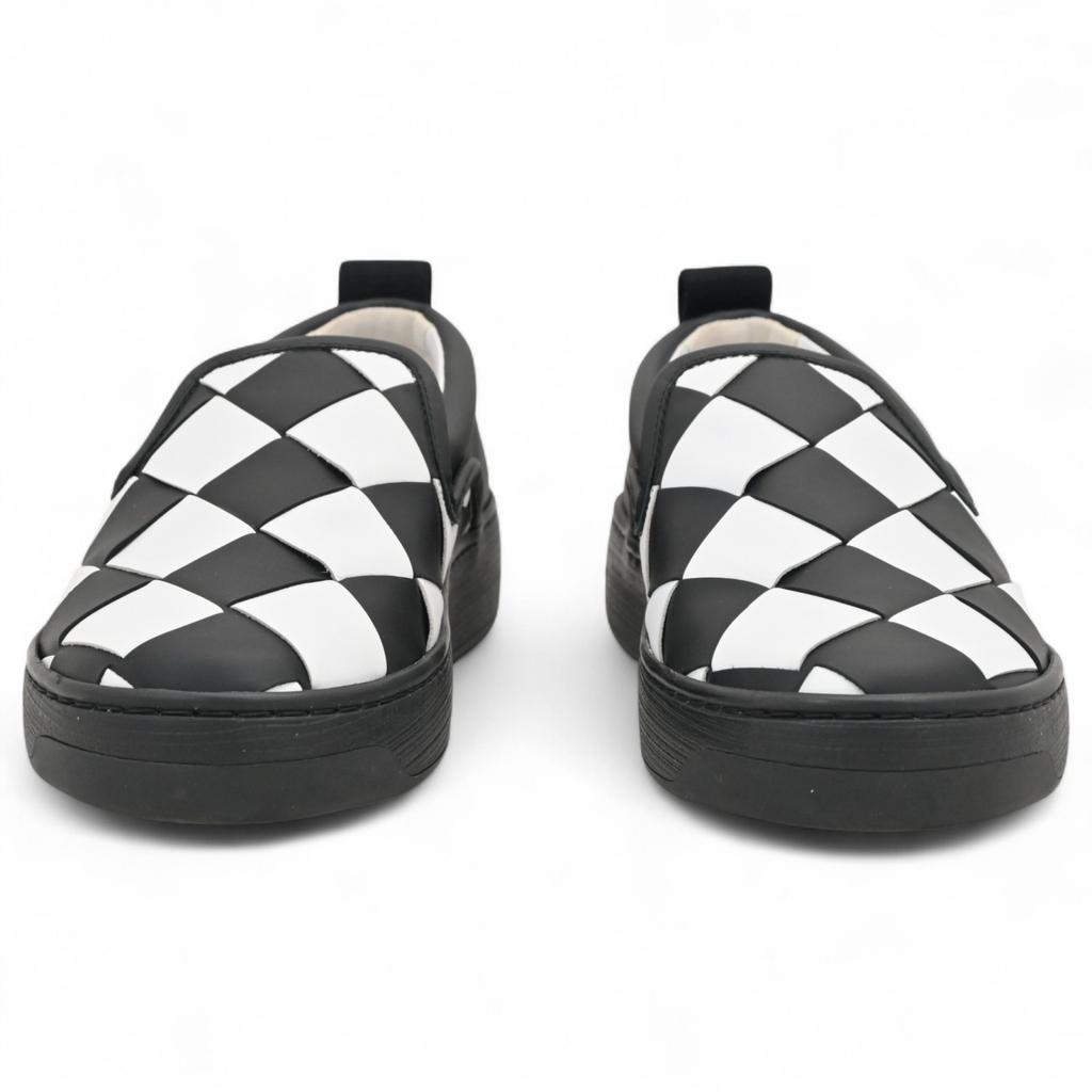 Autentyczne BOTTEGA VENETA Maxi Intrecciato Checker Wsuwane Buty Skórzane 35 bo5616cc