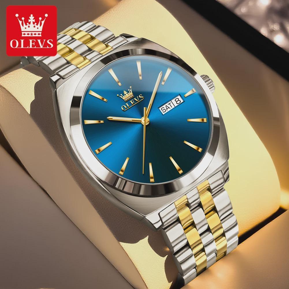 

Top Brand Luxury Automatic Mechanical Men Wristwatch Business Waterproof Luminous Stainless Steel Watch срібний/синій
