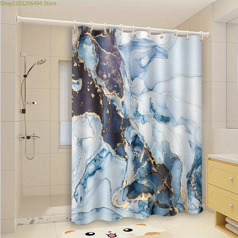 JIT1pcs Marble-patterned Shower Curtain, High-end Elegant Bathroom Curtain Shower Curtain, Shower Curtain Home Decoration Patt